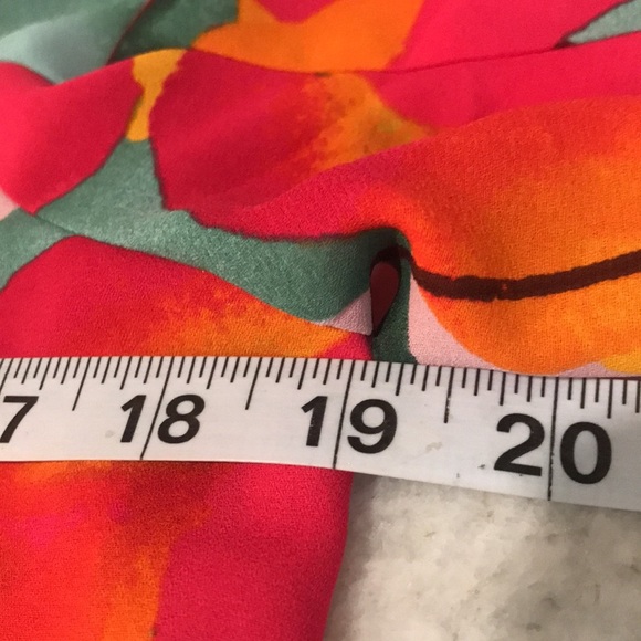 J Jill Christian Siriano Top Womens XS Pink Floral Boho Shirt Blouse Artsy - Picture 8 of 9